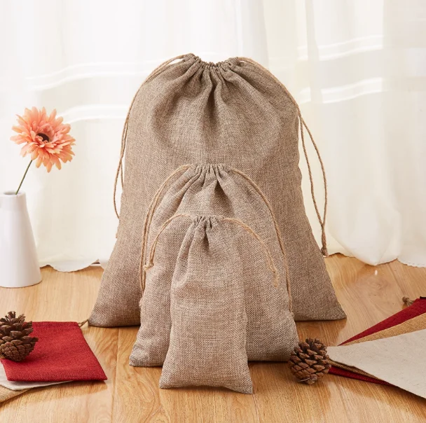Custom Jute Drawstring Bags for Retail and Gift Packaging
